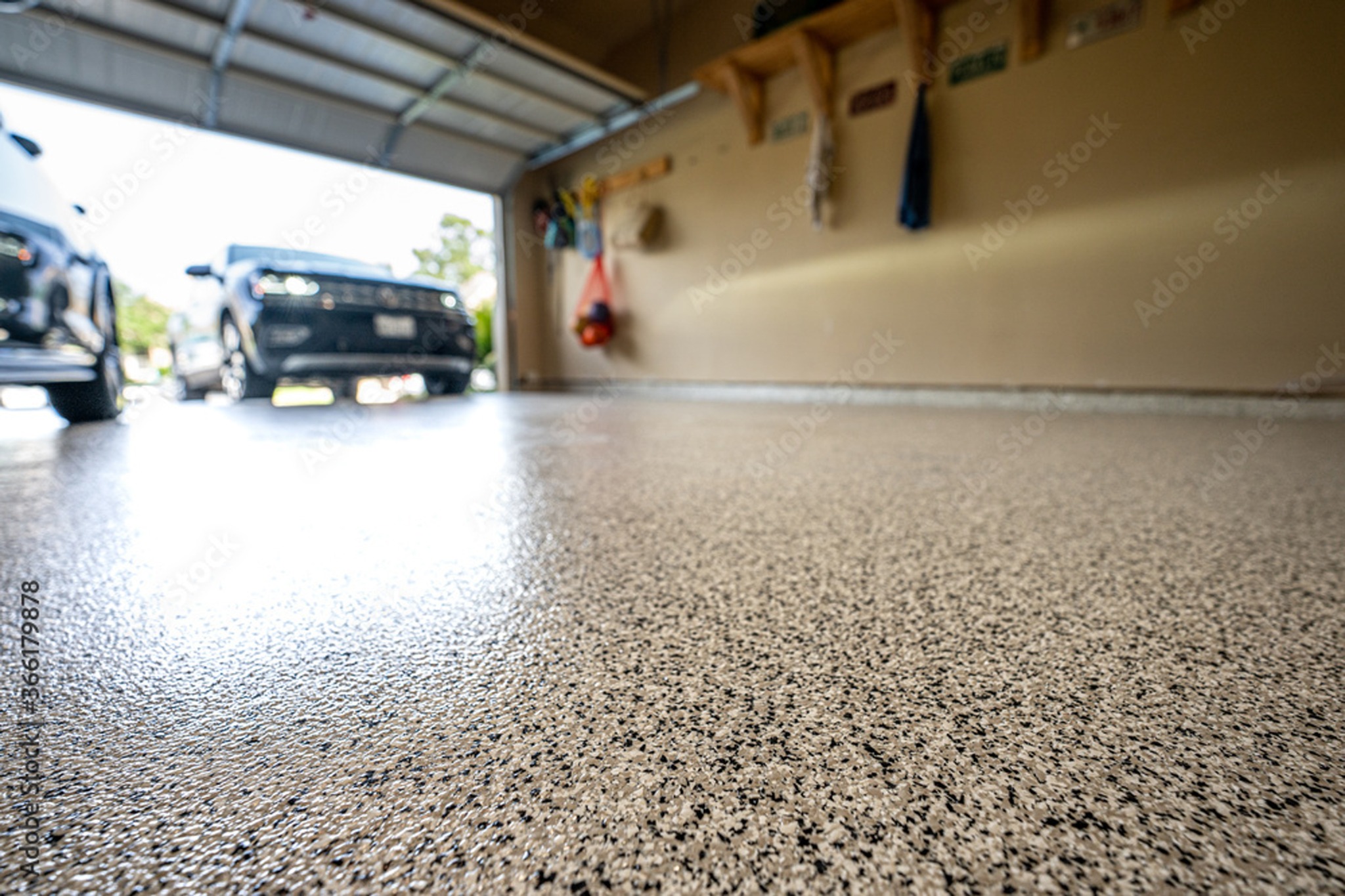 Finished epoxy garage floor
