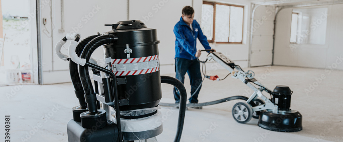 Professional concrete floor grinding and dust extraction